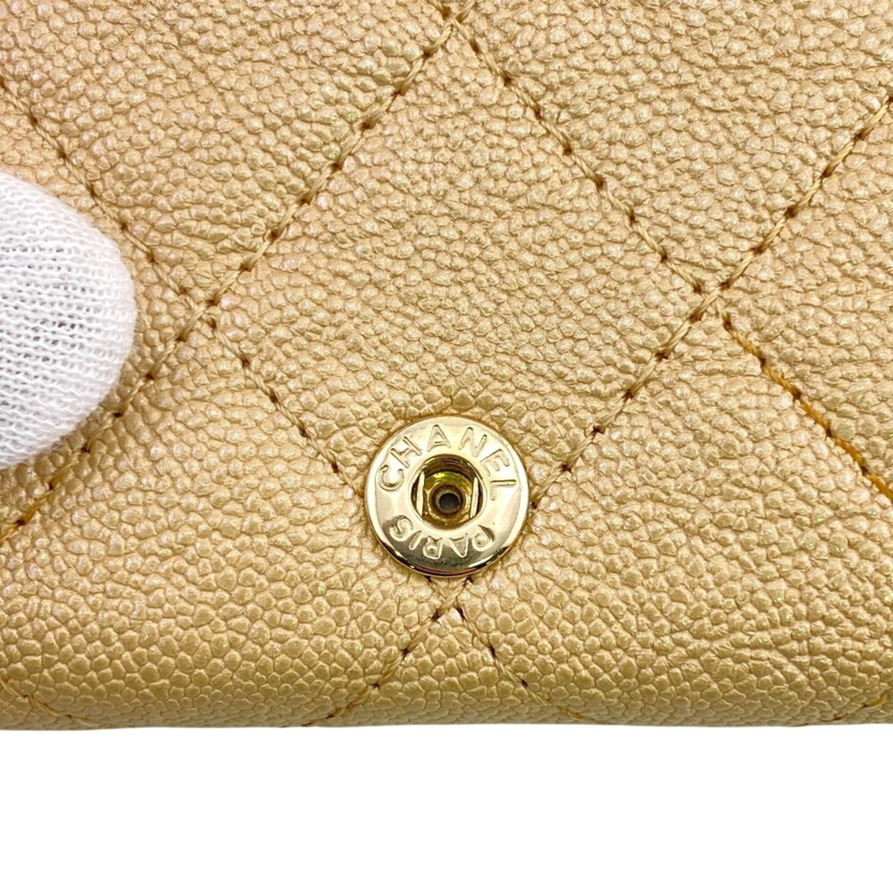 CHANEL Authentic Cream Caviar Leather Wallet - Picture 9 of 14